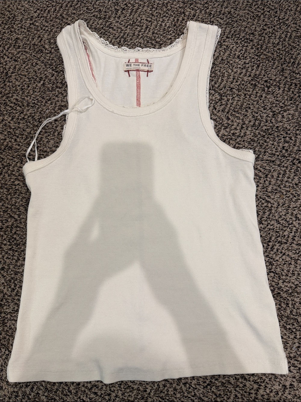 We The Free Cream Ribbed racer back Tank